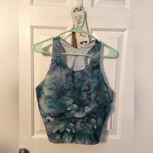 Athleta Sz 2X D/DD Conscious Crop Top Women's Blue Pull Over Tank Top Padded Bra